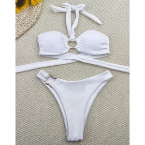 2025novos dois sexy dois - Conjunto de biquíni. Estilo europeu e americano com laços, baixo - Cintura. Cruzar - Item de fronteira para a Amazon. Bikini Swimsuit XY2513 Preço:$79.99
