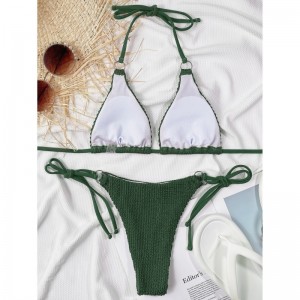 Nova moda de banho 2025. Europeu e americano-estilo sexy dois-Piece Bikini Swimsuits para mulheres. Bikinis de comércio exterior elegante para atacado 8818 Preço:$79.99