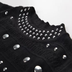 Ruffle de ombro sem mangas de colarinho de verão, vestidos de malha metálica