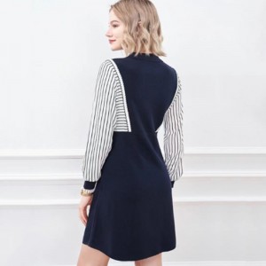 No início do outono pequeno colarinho reverso malha meio cardigã