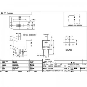 interruptor de slide ss22g09 para o robô variável é um duplo-Linha 6-PIN vertical altern switch de redefinição