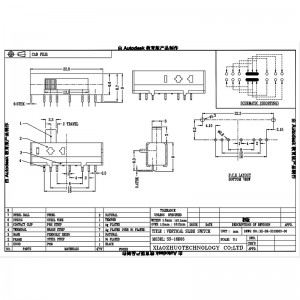 interruptor de slide ss16d03 solteiro-Linha 7-interruptor deslizante de pino, temperatura da lâmpada e lâmpada de ajuste de cor, interruptor deslizante vertical de alternância