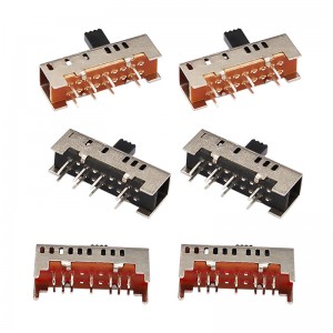 interruptor de slide ss23h06, duplo-Linha 8-Chave de deslizamento vertical PIN, interruptor de slide vertical para aquecedor elétrico elétrico