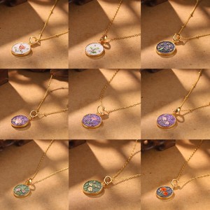 Conjunto de jóias florais de metal