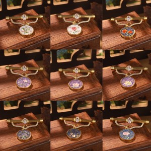 Conjunto de jóias florais de metal