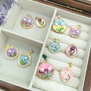 Pingente de pintura a óleo vintage