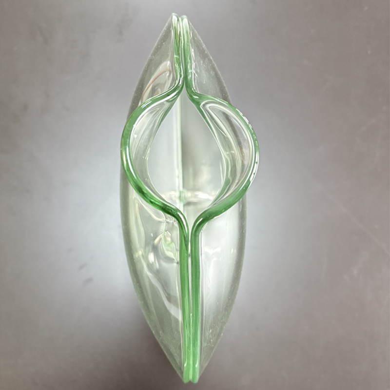 Zhongtai aço inoxidável Fish Formulário Curvido redondo alto-Vaso de transparência com base de metal de 23 cm para arranjo de flores