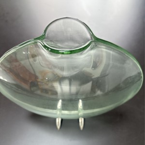 Zhongtai aço inoxidável Fish Formulário Curvido redondo alto-Vaso de transparência com base de metal de 23 cm para arranjo de flores