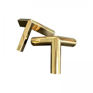 Zotye aço inoxidável em ouro eletroplatado triangular três-Ornamento de suporte oco dimensional